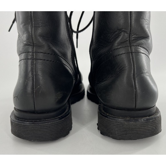 Franco Sarto Booties Ankle Boot Block Heel Buckle Lace Zip Moto Black 8.5 Goth - Picture 8 of 16